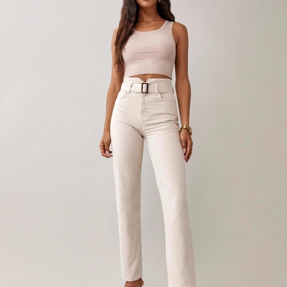 Reformation Belted High Rise Straight Jeans - Picture 8 of 12